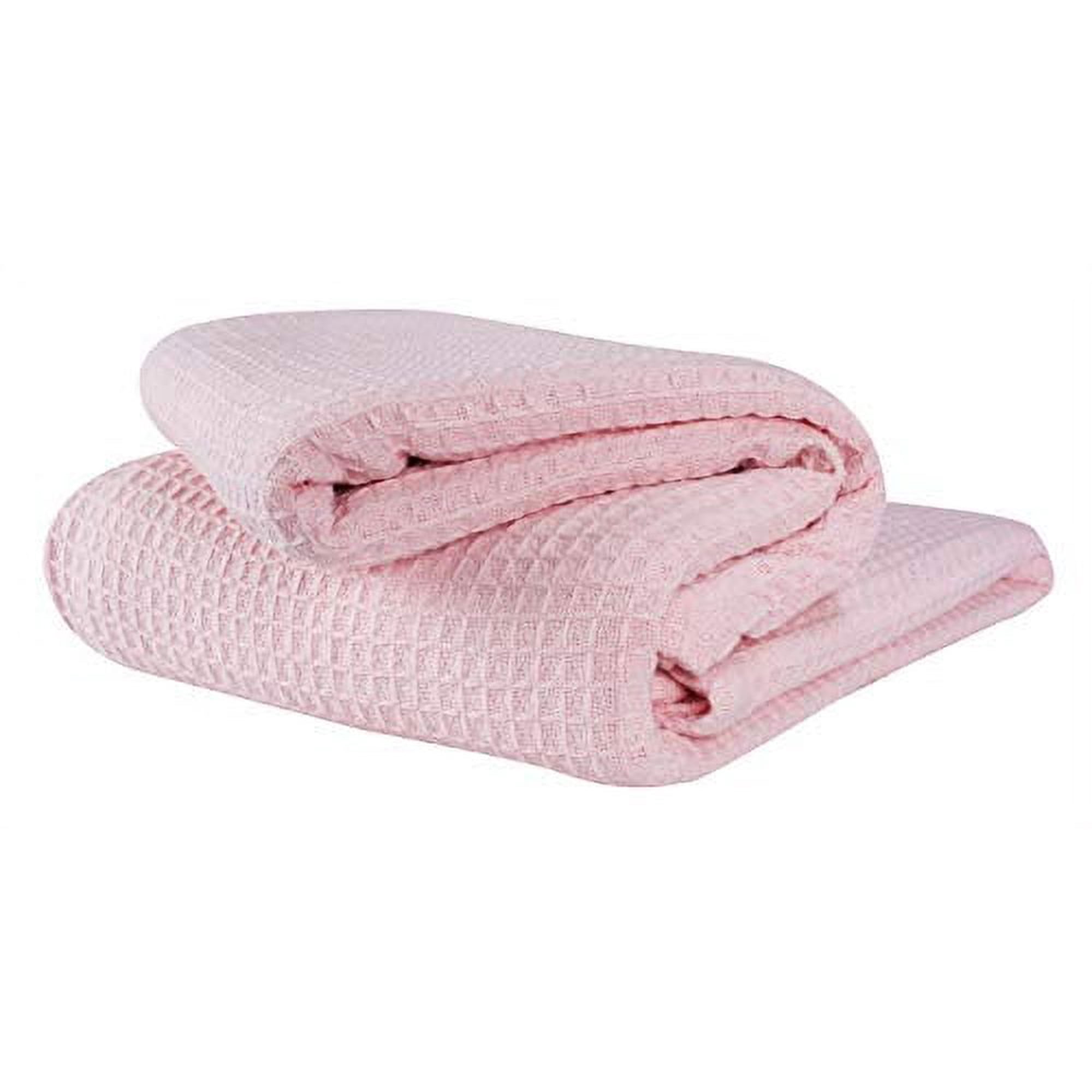 GLAMBURG 100% Cotton Thermal Blanket, Breathable Bed Blanket Twin Size,  Soft Waffle Blanket, Twin Blanket, All Season Cotton Blanket, Baby Pink -  Walmart.com