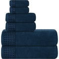 thumbnail image 1 of "GLAMBURG 100% Cotton Ultra Soft 6 Pack Towel Set, Contains 2 Bath Towels 28x55 Inches, 2 Hand Towels 16x24 Inches & 2 Wash Coths 12x12 Inches, Compact Absorbent Lightweight & Quickdry- Mineral Blue", 1 of 6