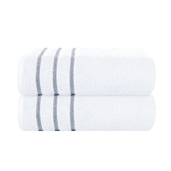 GLAMBURG 100% Premium Cotton 2 Pack Oversized Bath Towel Set 28x55 inches, Large Bath Towels, Ultra Absorbant Compact Quickdry & Lightweight Towel, Ideal for Gym Travel Camp Pool - White