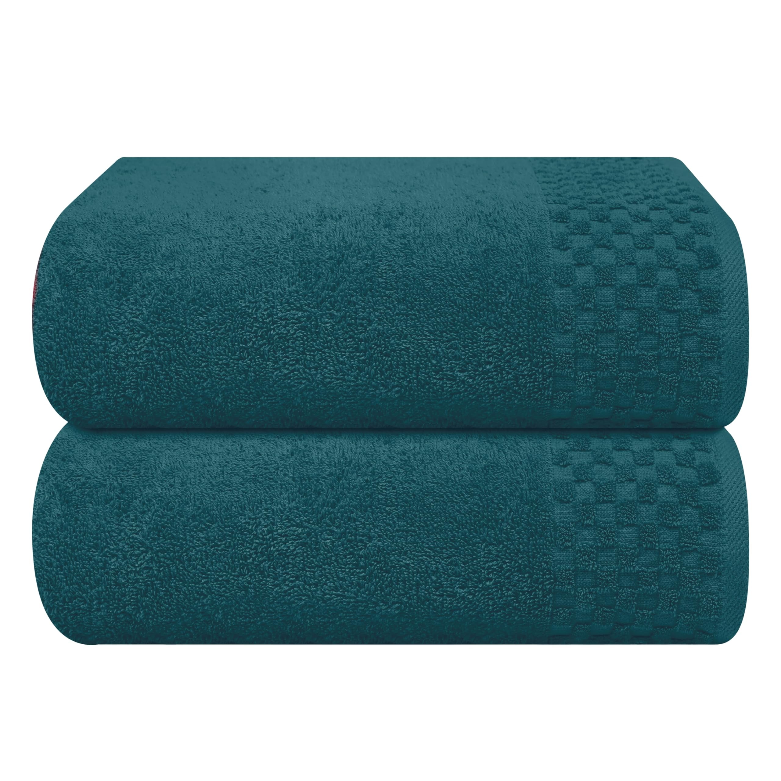 GLAMBURG 100% Premium Cotton 2 Pack Oversized Bath Towel Set 28x55 ...