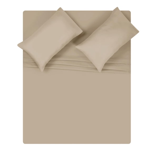 GLAMBURG California King Sheet Sets - Double Brushed Microfiber Bedding Sets, 4 Piece Deep Pocket Bed Sheets Sets - Ultra Soft, Wrinkle Free, Quick Dry, Easy Care California King Sheets - Taupe