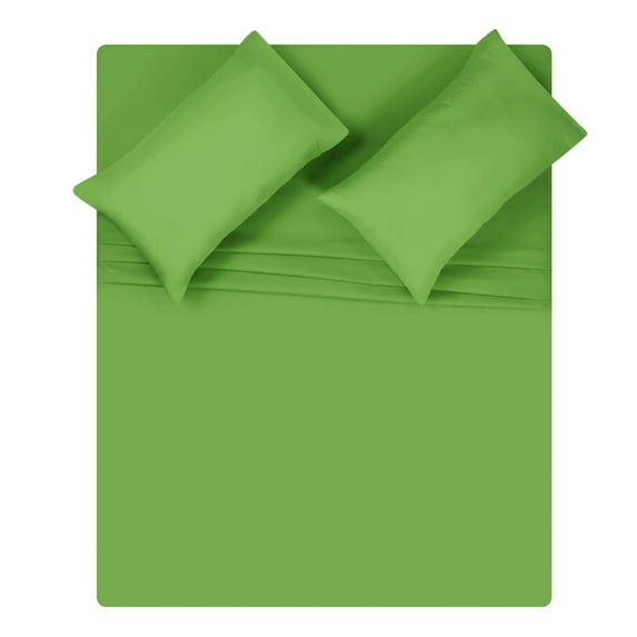 GLAMBURG King Sheet Set - Double Brushed Microfiber Bedding Sets King, 4 Piece Deep Pocket King Size Bedding Sets - Ultra Soft, Easy-Fit, Wrinkle Free, Quick Dry, Easy Care King Sheets - Kiwi Green