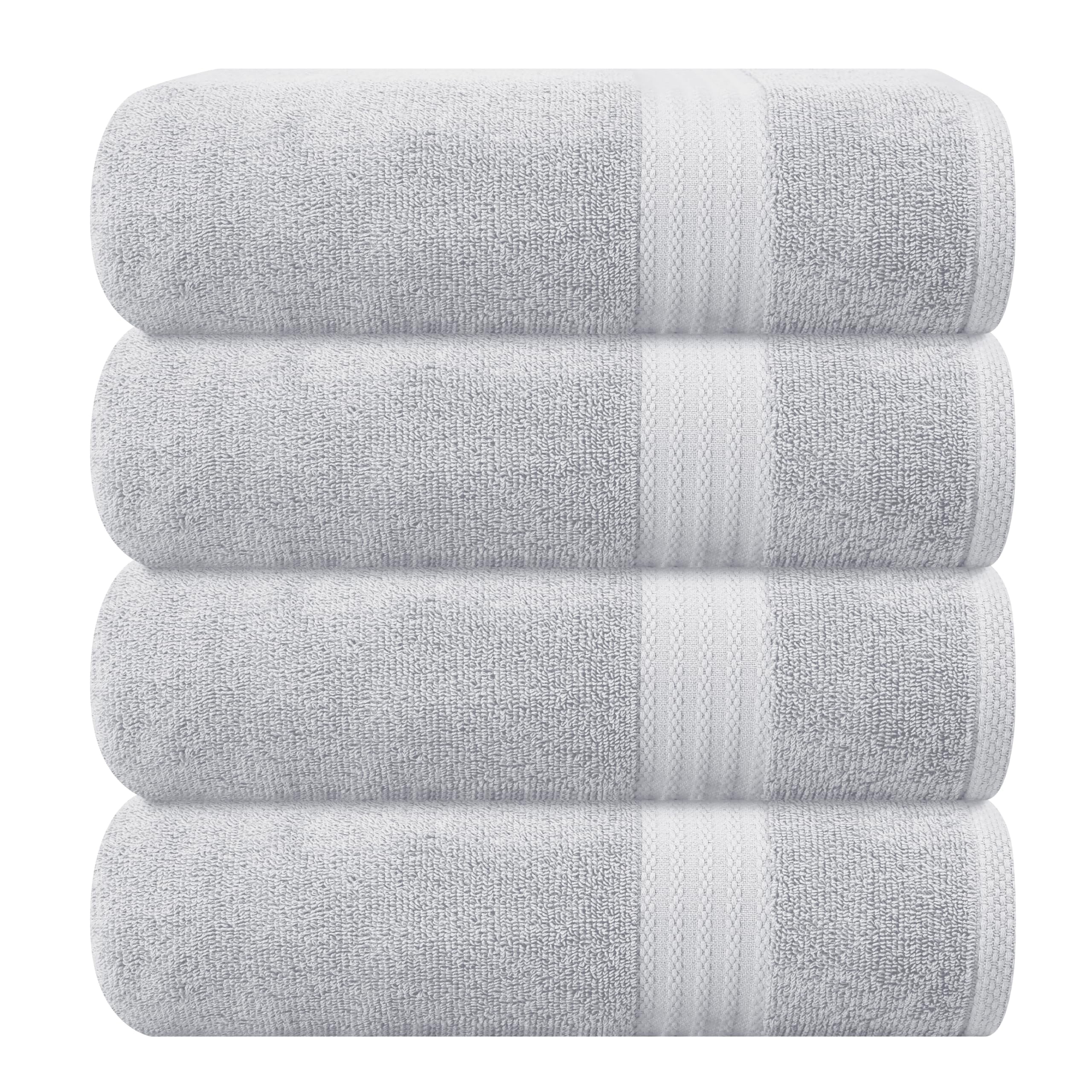 Light Grey Cotton 4-Pack Bath Towel Set