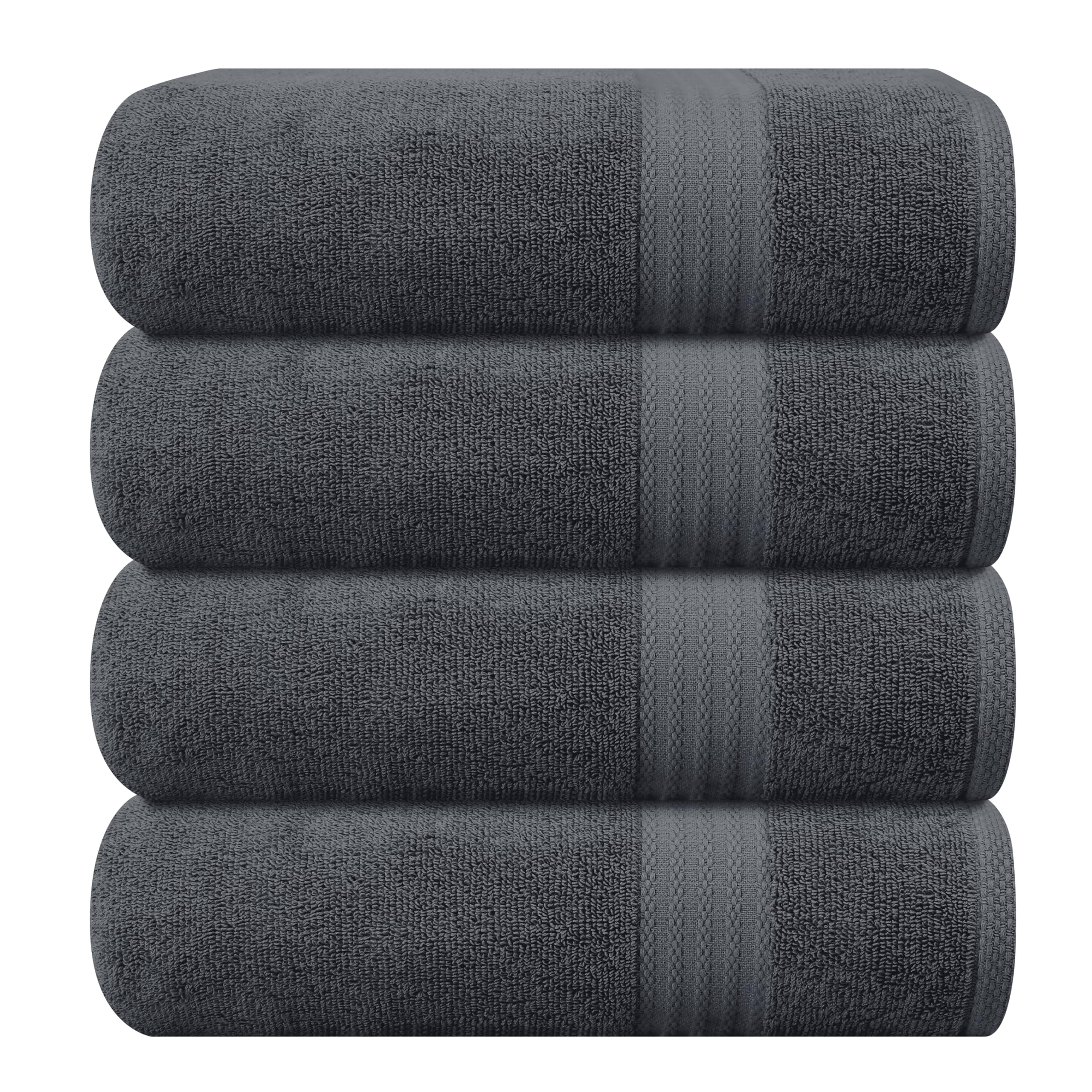 Charcoal Cotton 4-Pack Ultra Soft Bath Towel Set