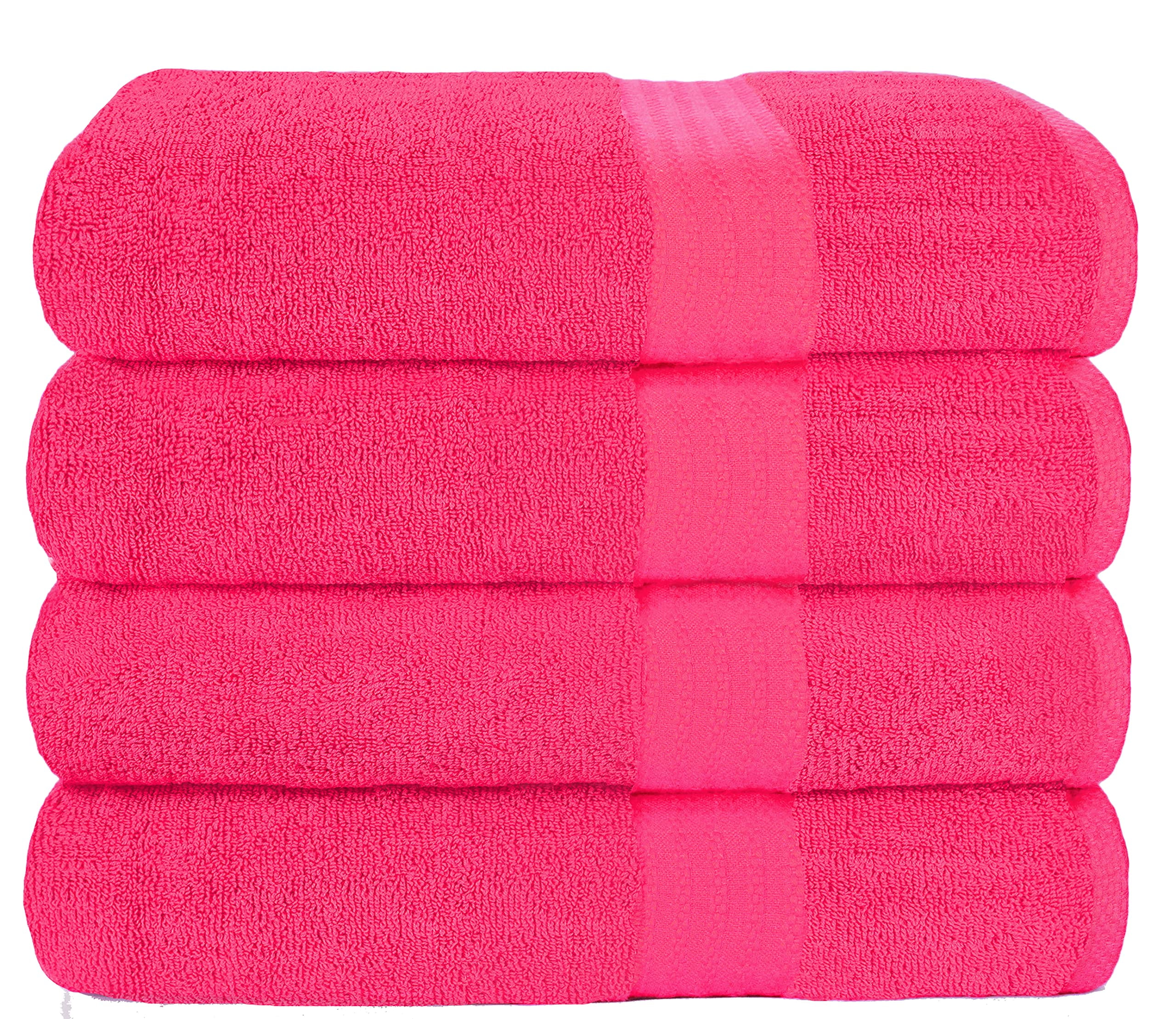 ECO TOWELS 100% Cotton Bath Towels - Cotton Towels for Bathroom - Set of 4  Bath Towel - Shower towels, Highly Absorbent Bath Towel 27”x54”