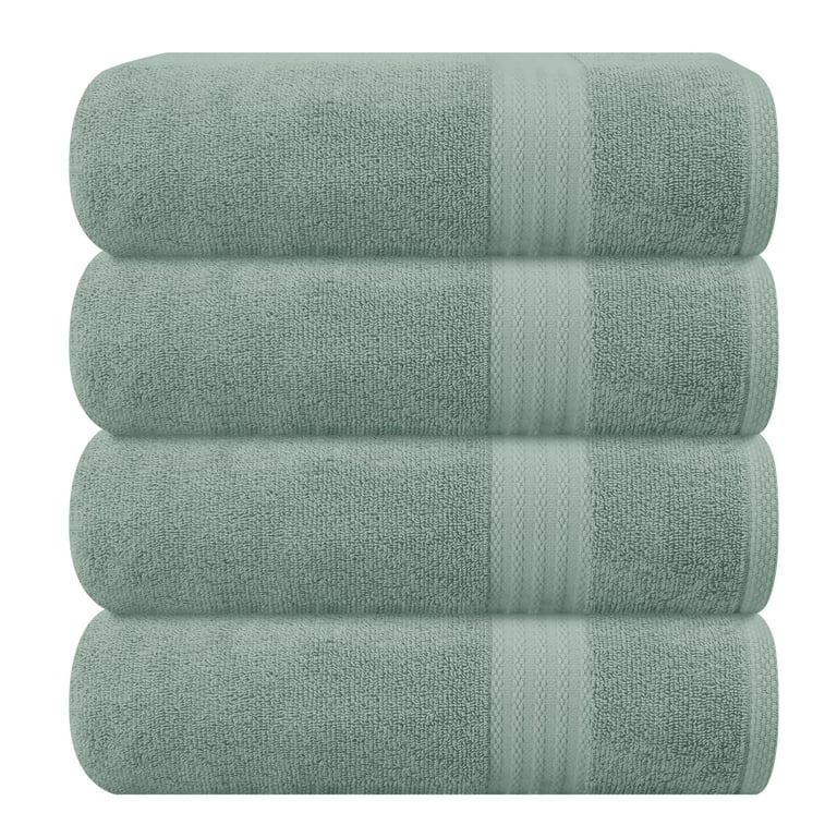 GLAMBURG 4 Pack Premium Cotton Bath Towels 100 Pure Ultra Soft Highly Absorbent Jade Walmart