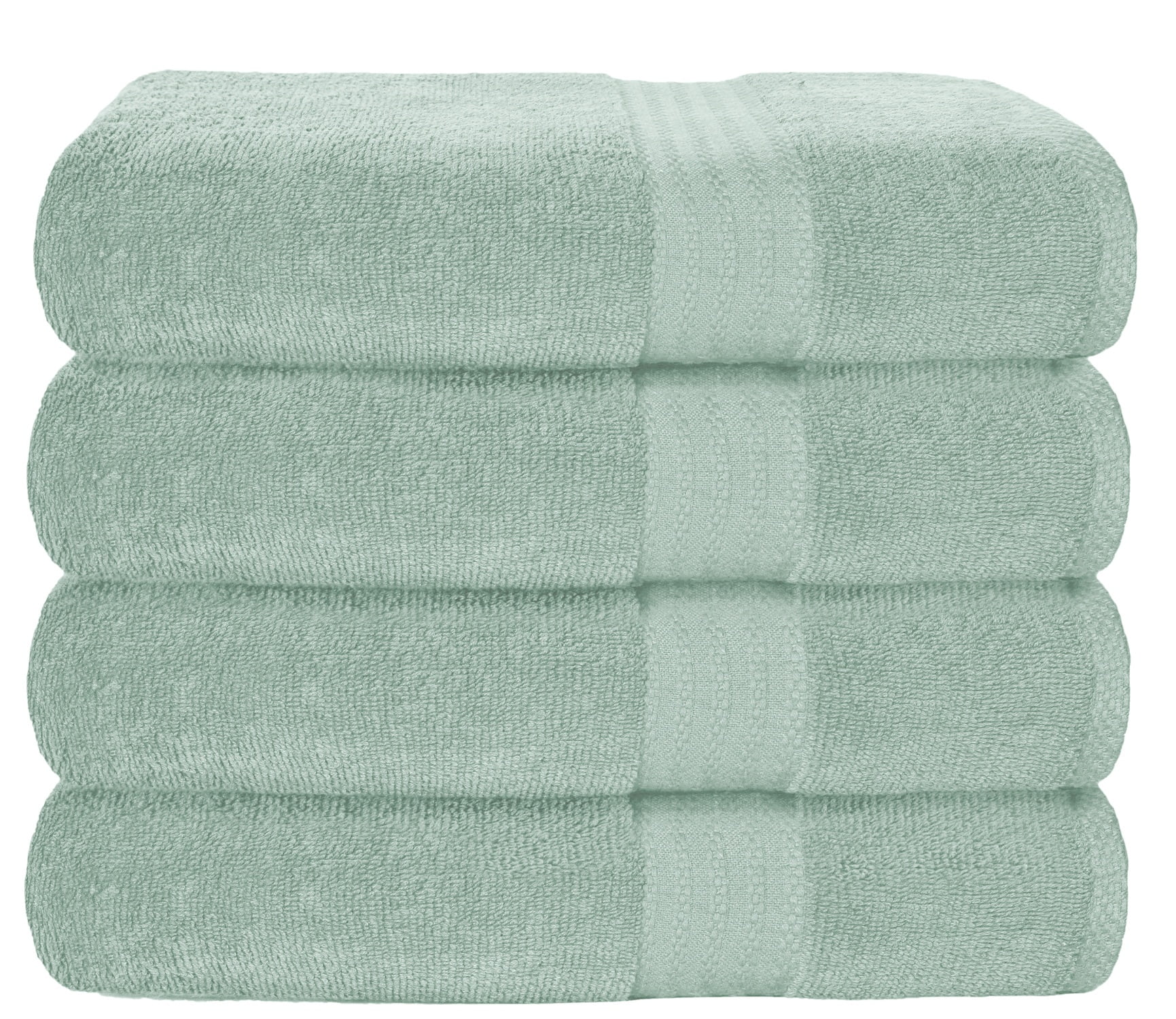 GLAMBURG Premium Cotton 4 Pack Bath Towel Set - 100% Pure Cotton - 4 Bath  Towels 27x54 - Ideal for Everyday use - Ultra Soft & Highly Absorbent - Sea  Green 