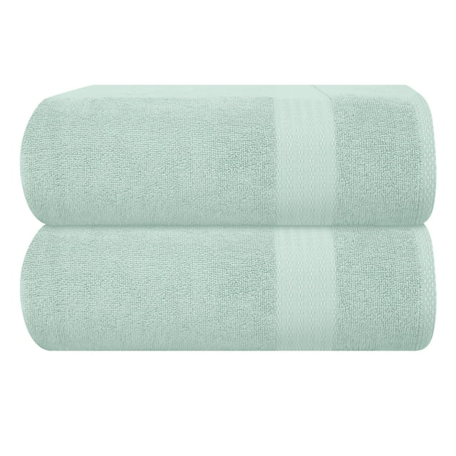 GLAMBURG Premium Cotton Oversized 2 Pack Bath Sheet 35x70 - 100% Pure Cotton - Ideal for Everyday use - Ultra Soft & Highly Absorbent - Machine Washable – Sea Green