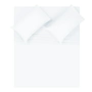 GLAMBURG Full Size Sheet Set - Double Brushed Microfiber Full Size Bedding Set, 4 Piece Deep Pocket Full Size Sheet - Ultra Soft, Easy-Fit, Wrinkle Free, Quick Dry, Easy Care Full Size Sheets - White