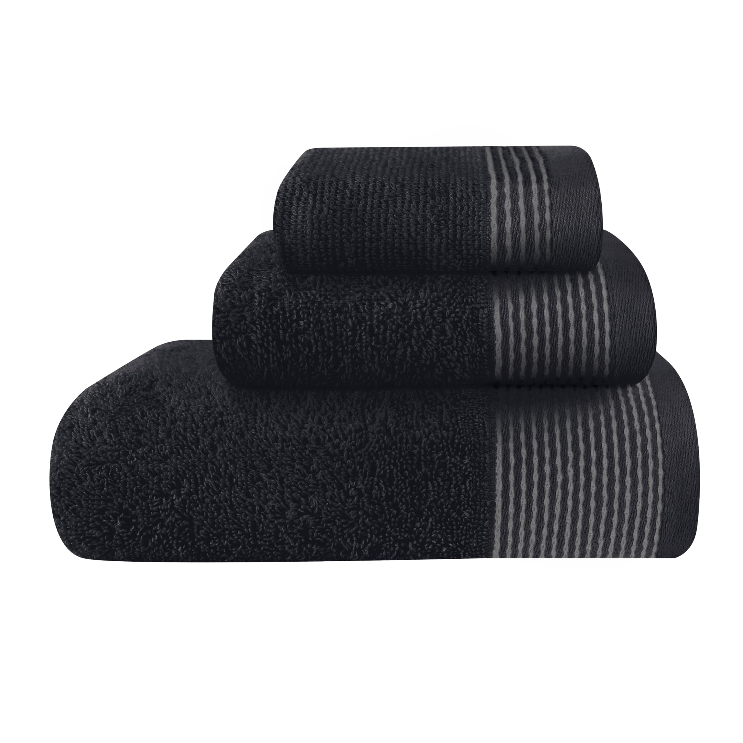 GLAMBURG Ultra Soft 3 Pack Cotton Towel Set, Conta