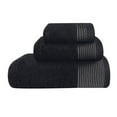 thumbnail image 1 of GLAMBURG Ultra Soft 3 Pack Cotton Towel Set, Contains a Bath Towel 28x55 inch, a Hand Towel 16x24 inch & a Wash Coth 12x12 inch, Ideal Everyday use, Compact & Lightweight - Black, 1 of 6