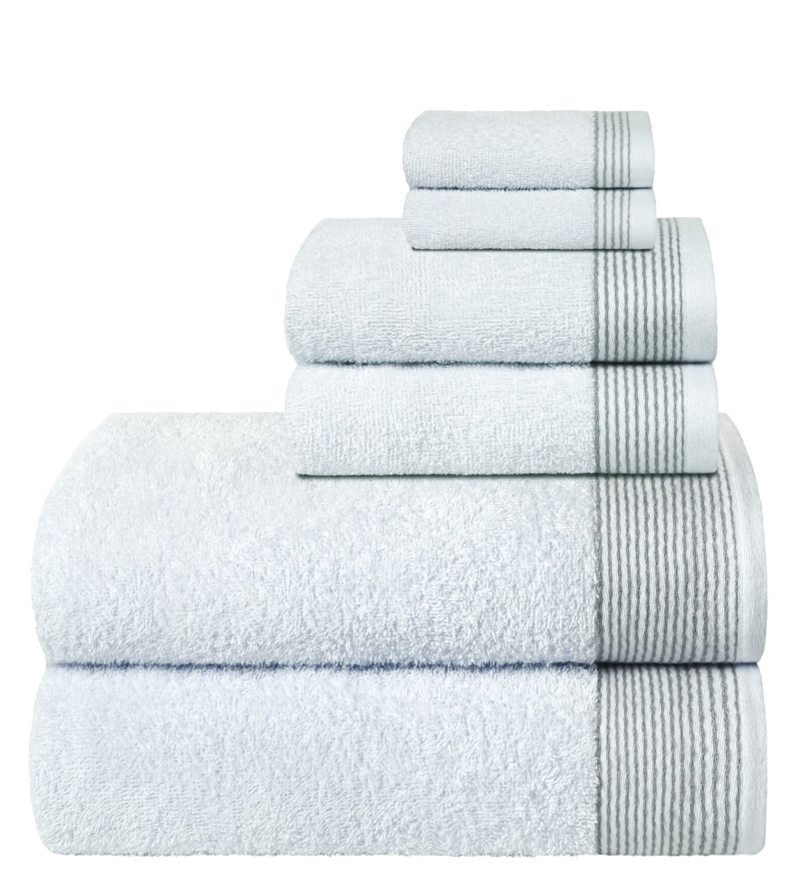 Elvana Home Ultra Soft 6 Pack Cotton Towel Set Contains 2 Bath Towels 28x55 inch 2 Hand Towels 16x24 inch & 2 Wash Coths 12x12 inch Ideal for Ever