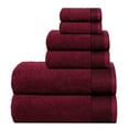 thumbnail image 1 of GLAMBURG Ultra Soft 6 Pack Cotton Towel Set, Contains 2 Bath Towels 28x55 inch, 2 Hand Towels 16x24 inch & 2 Wash Coths 12x12 inch, Compact Lightweight Quickdry Towel Set for Everyday use - Burgundy, 1 of 8