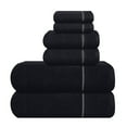 thumbnail image 1 of GLAMBURG Ultra Soft 6 Pack Cotton Towel Set, Contains 2 Bath Towels 28x55 inch, 2 Hand Towels 16x24 inch & 2 Wash Coths 12x12 inch, Ideal for Everyday use, Compact & Lightweight - Black, 1 of 5