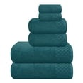 thumbnail image 1 of GLAMBURG Ultra Soft 6 Pack Cotton Towel Set, Contains 2 Bath Towels 28x55 inch, 2 Hand Towels 16x24 inch & 2 Wash Coths 12x12 inch, Ideal Everyday use, Compact & Lightweight - Teal, 1 of 5