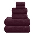 thumbnail image 1 of GLAMBURG Ultra Soft 6 Pack Cotton Towel Set, Contains 2 Bath Towels 28x55 inch, 2 Hand Towels 16x24 inch & 2 Wash Coths 12x12 inch, Ideal for Everyday use, Compact & Lightweight - Burgundy, 1 of 5