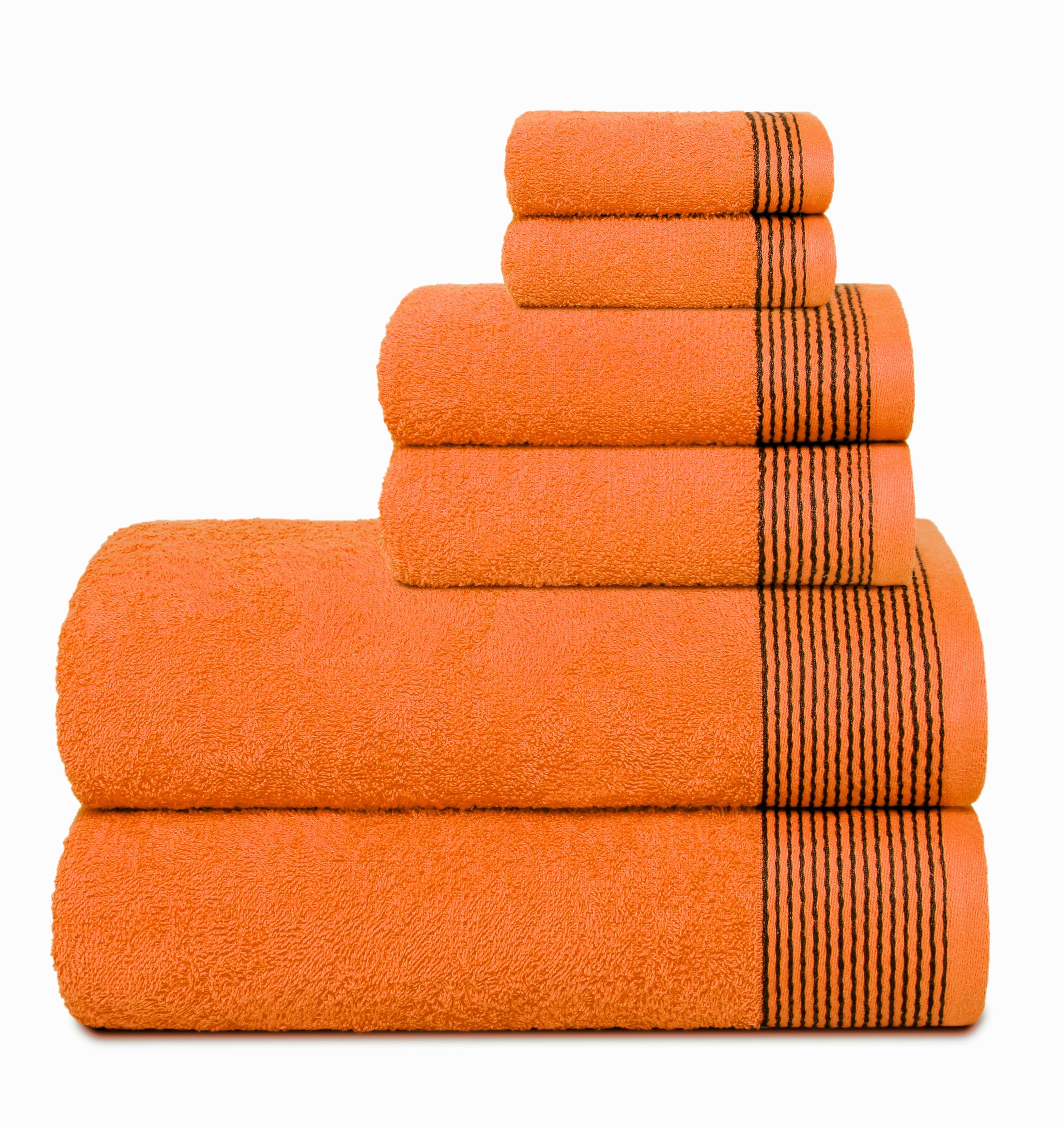 GLAMBURG Ultra Soft 6 Pack Cotton Towel Set, Contains 2 Bath Towels