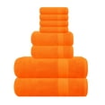 thumbnail image 1 of GLAMBURG Ultra Soft 8-Piece Towel Set - 100% Pure Ringspun Cotton, Contains 2 Oversized Bath Towels 27x54, 2 Hand Towels 16x28, 4 Wash Cloths 13x13 - Ideal for Everyday use, Hotel & Spa - Orange, 1 of 7
