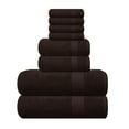 thumbnail image 1 of GLAMBURG Ultra Soft 8-Piece Towel Set - 100% Pure Ringspun Cotton, Contains 2 Oversized Bath Towels 27x54, 2 Hand Towels 16x28, 4 Wash Cloths 13x13 - Ideal for Everyday use - Chocolate Brown, 1 of 7