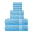 thumbnail image 1 of GLAMBURG Ultra Soft 8-Piece Towel Set - 100% Pure Ringspun Cotton, Contains 2 Oversized Bath Towels 27x54, 2 Hand Towels 16x28, 4 Wash Cloths 13x13 - Ideal for Everyday use, Hotel & Spa - Sky Blue, 1 of 7