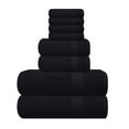 thumbnail image 1 of GLAMBURG Ultra Soft 8-Piece Towel Set - 100% Pure Ringspun Cotton, Contains 2 Oversized Bath Towels 27x54, 2 Hand Towels 16x28, 4 Wash Cloths 13x13 - Ideal for Everyday use, Hotel & Spa - Black, 1 of 7