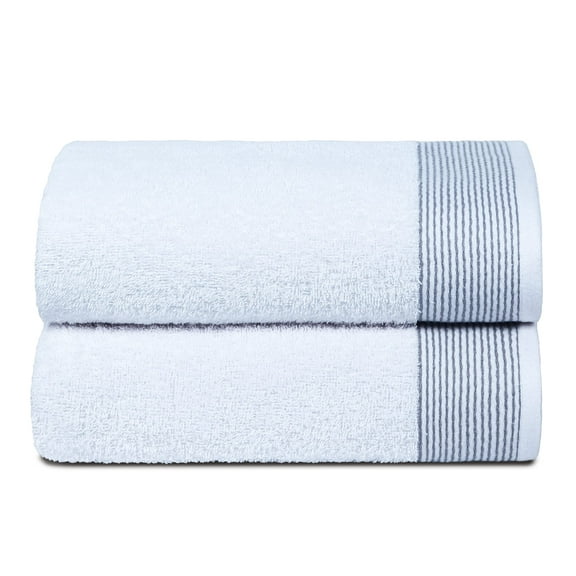 GLAMBURG Ultra Soft Oversized 2 Pack Bath Towel Set 28x55 inches, 100% Cotton Large Bath Towels, Highly Absorbant Compact Quickdry & Lightweight Towel, Ideal for Gym Travel Camp Pool - White