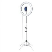 GLAMCOR Galileo Portable Ring Light Kit | 18 Foldable LED Ring Light with 2,700K - 5,600K Color Temperature Range, Remote with Presets and Smartphone Bluetooth Control, Travel Bag Included Grey