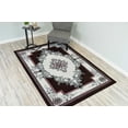 thumbnail image 1 of GLAMOUR 3D Hand Carved Traditional Rug Oriental Floral 4'x5'3'' Burgundy Grey, 1 of 10
