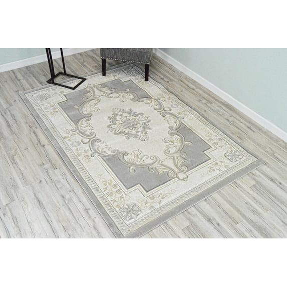 Glamour Thick Plush Oriental Area Rug Traditional Carpet Floral Medallion Design-206 (2'6"x3'9",Espresso)
