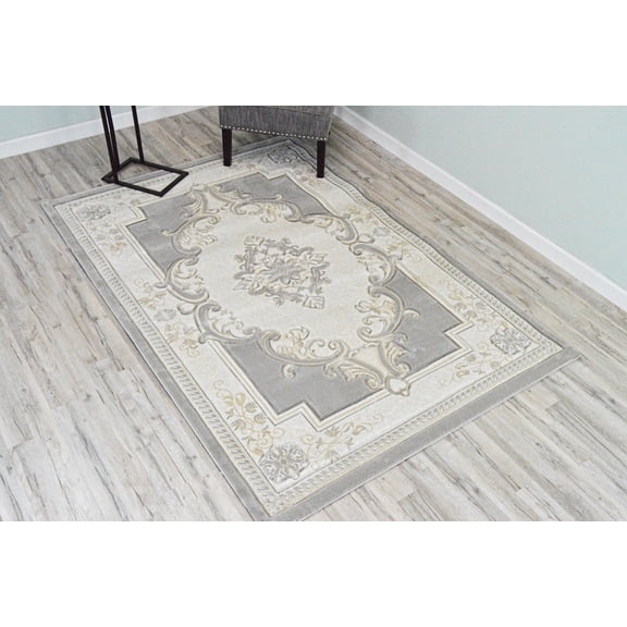 Glamour Thick Plush Oriental Area Rug Traditional Carpet Floral Medallion Design-206 (2'6"x3'9",Espresso)