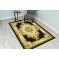 thumbnail image 1 of Glamour Thick Plush Oriental Area Rug Traditional Carpet Floral Medallion Design-206 (6'6"x9'2",Espresso), 1 of 8