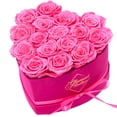 thumbnail image 1 of GLAMOUR BOUTIQUE 16-Piece Forever Flowers Heart Shape Box - Preserved Roses, Immortal Roses That Last A Year - Eternal Rose Preserved Flowers for Delivery Mothers Day & Valentines Day - Velvet Pink, 1 of 9