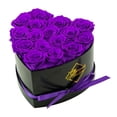 thumbnail image 1 of GLAMOUR BOUTIQUE 16-Piece Forever Flowers Heart Shape Box - Preserved Roses, Immortal Roses That Last A Year - Eternal Rose Preserved Flowers for Delivery Prime Mothers Day & Valentines Day - Purple, 1 of 8