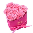 thumbnail image 1 of GLAMOUR BOUTIQUE 7-Piece Forever Flowers Heart Shape Box - Preserved Roses, Immortal Roses That Last A Year - Eternal Rose Preserved Flowers for Delivery Mothers Day & Valentines Day - Velvet Pink, 1 of 9