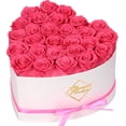 thumbnail image 1 of GLAMOUR BOUTIQUE Preserved Roses in a Box - Gifts for Her, Wife & Mom, Rose Flowers Forever Decor for Birthday Gift, Get Well Flower Bouquet Cased in White Box with Cover - Pink - 27-Piece, 1 of 1