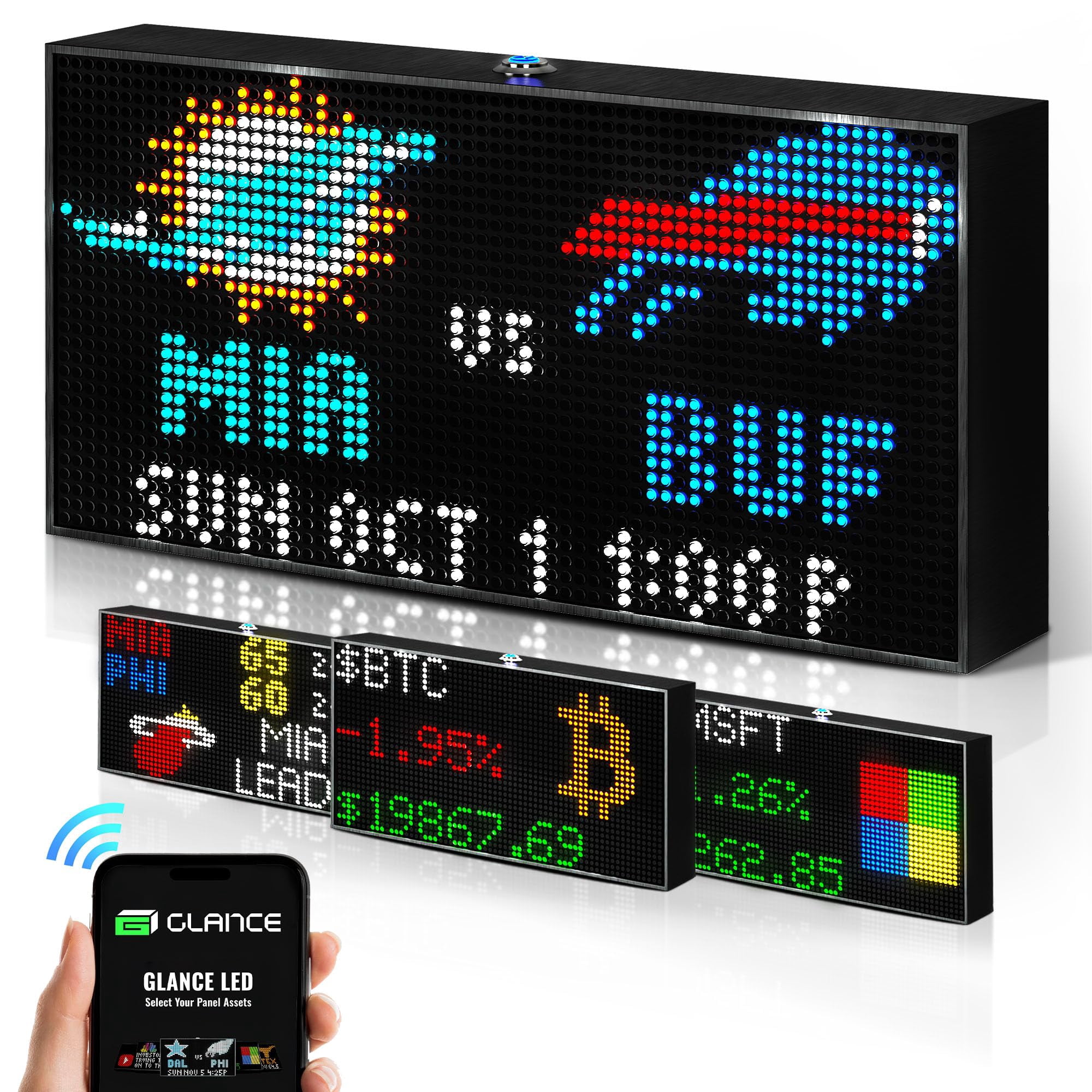 GLANCE LED V2 Medium Smart Pixel Display, Sports Score & Stock Market ...