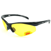 GLARE-X Unisex Black Night Driving Over-the-Glasses Polarized Yellow Lens