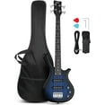 thumbnail image 1 of GLARRY 4 String Electric Bass Guitar, 36-inch Bass Guitar Beginner Kit with Cable, Strap and Bag for Kids, Boy and Girl (Dark Blue), 1 of 7