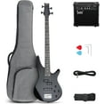 thumbnail image 1 of GLARRY 4 String Electric Bass Guitar Beginner Kit, GIB Series Full Size Solid Body Bass Guitar with 20W AMP, Gig Bag Backpack and Accessories (Dark Blue), 1 of 11