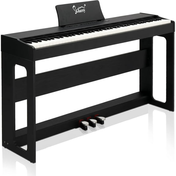 GLARRY Digital Piano 88-Key Home Full Weighted Hammer Heavy Action Digital Piano for All Experience Levels, Beginer, Portable Electric Keyboards Piano, Triple Pedals (White)