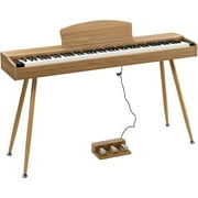 GLARRY Digital Piano Keyboard, 88 keys Full Weighted Electric Piano, Heavy Hammer Action Keyboard with 3 Pedals for Beginner, Bluetooth, Power Supply, 2 Speakers Grey