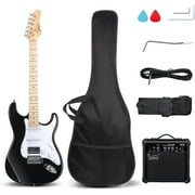 GLARRY Electric Guitar, 39" Full Size Electric Guitar Kit with HSS Pickup Coil Split for Beginner, 20W Amp and Accessories Pack Guitar Bag Black