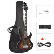 GLARRY Electric Guitar with Bag Beginner Burning Fire Style Sunset