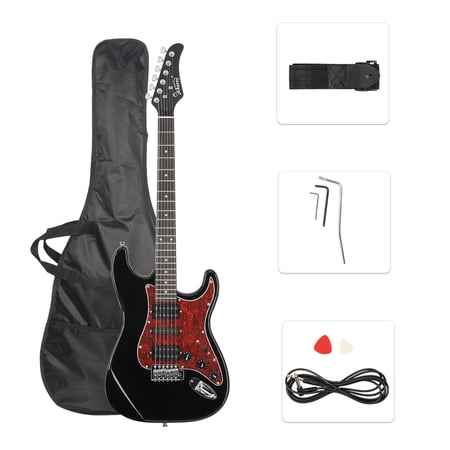 GLARRY Electric Guitar with Bag Christmas Gift Rosewood Fingerboard Beginner Black