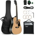 thumbnail image 1 of GLARRY Full Size 6 Strings Acoustic Electric Guitar Beginner Kit w/ 15W Amp, Cutaway 41 Inch Electric Acoustic Guitar w/Inbuilt Tuner, Bag, Strap, Picks, Strings, Basswood Guitarra, Distressed Green, 1 of 7