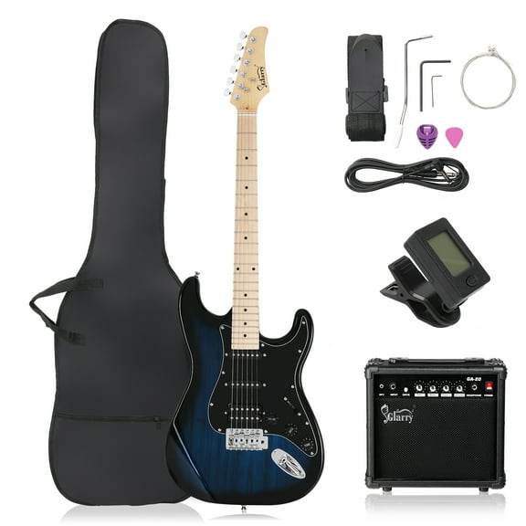 GLARRY Full Size Electric Guitar with Amp and Accessories Beginner Dark Blue