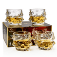 thumbnail image 1 of GLASKEY Hand Blown Crystal Whiskey Glasses Set of 4, 12oz Unique Cognac Glasses, Heavy Thick Bottom Bar Glasses for Scotch Bourbon Rum Gin Water Cocktail,Gifts Men Gifts Ideas, 1 of 11