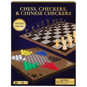 Classic 3-in-1 Board Game Set with Chess, Checkers, and Chinese Checkers, 2-6 Players, Ages 6 and up