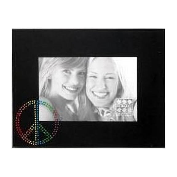 GLASS Expressions PEACE on black by Sixtrees - 4x6