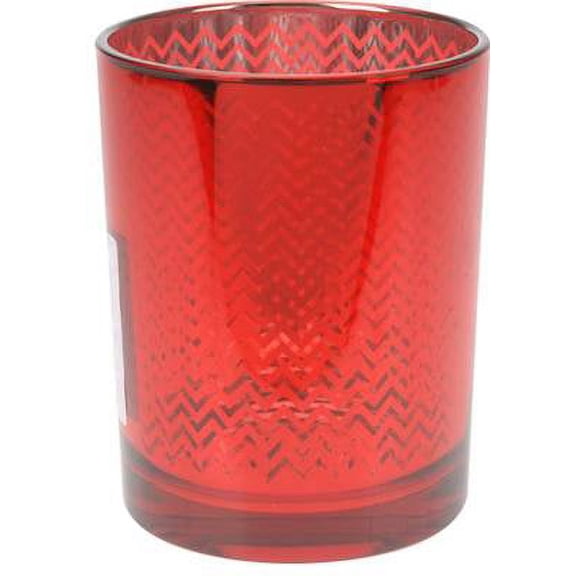 GLASS JAR - RED SMALL CHEVRON